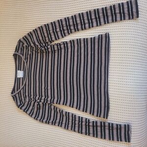 RVCA Black and Pink Striped Top